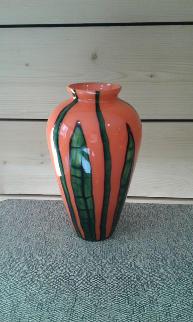 ancien vase  verre soufflé trois teintes 1930